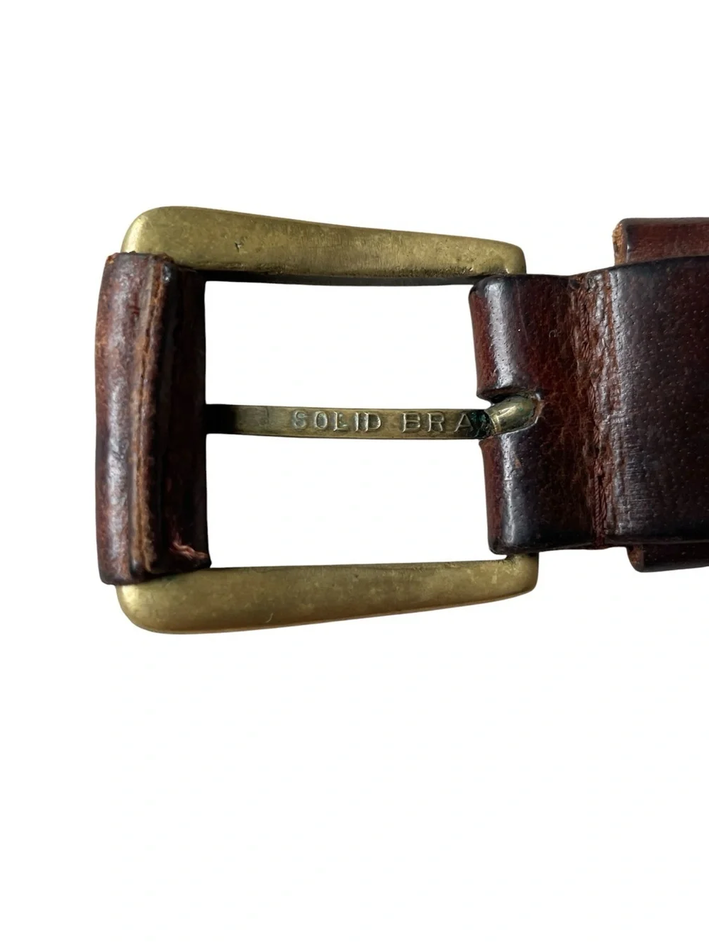 Vintage 70s Cow Leather Brown Belt Men's 29